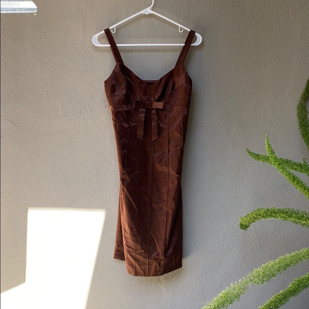 Betsy Johnson // brown dress